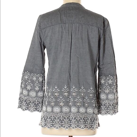 Style & CO Embroidered Eyelet Boho Floral Blouse - Picture 7 of 8